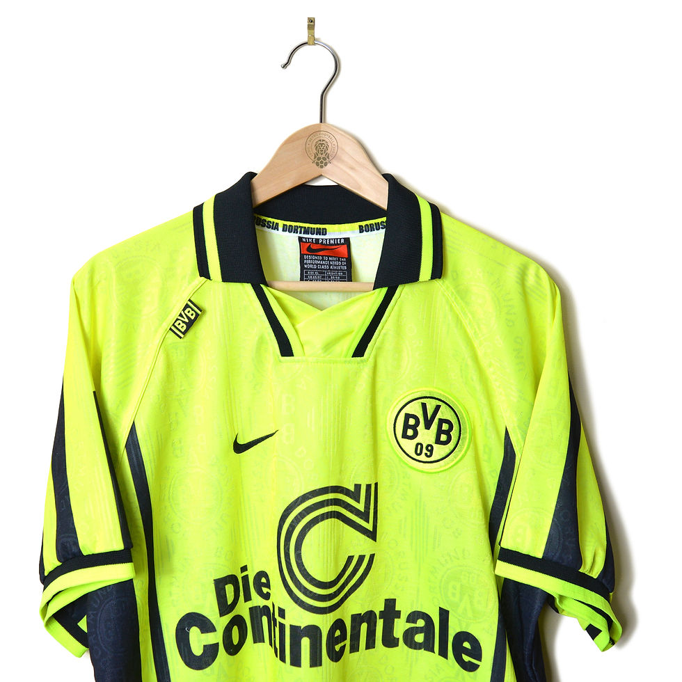 BORUSSIA DORTMUND BVB CLASSIC RETRO VINTAGE HOME FOOTBALL SHIRT 1996 1997 NIKE DIE CONTINENTALE 90'S