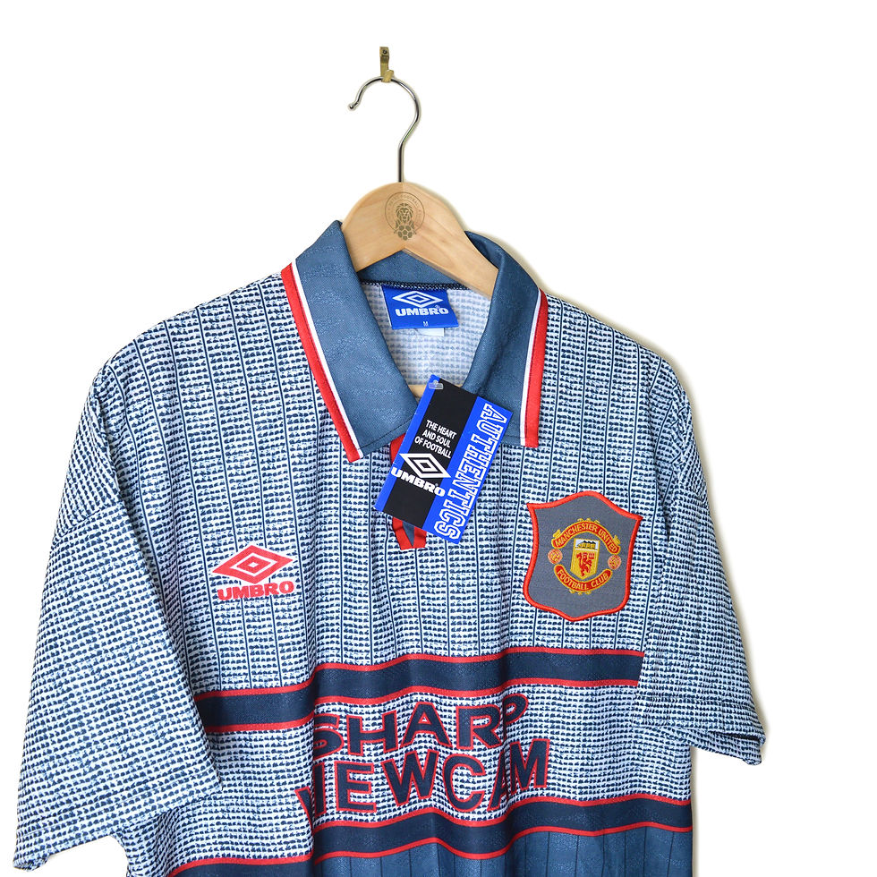 Thumbnail: MANCHESTER UNITED MAN UTD INVISIBLE AWAY FOOTBALL SHIRT SOCCER JERSEY 1995 1996 BNWT BRAND NEW WITH TAGS UMBRO SHARP VIEWCAM