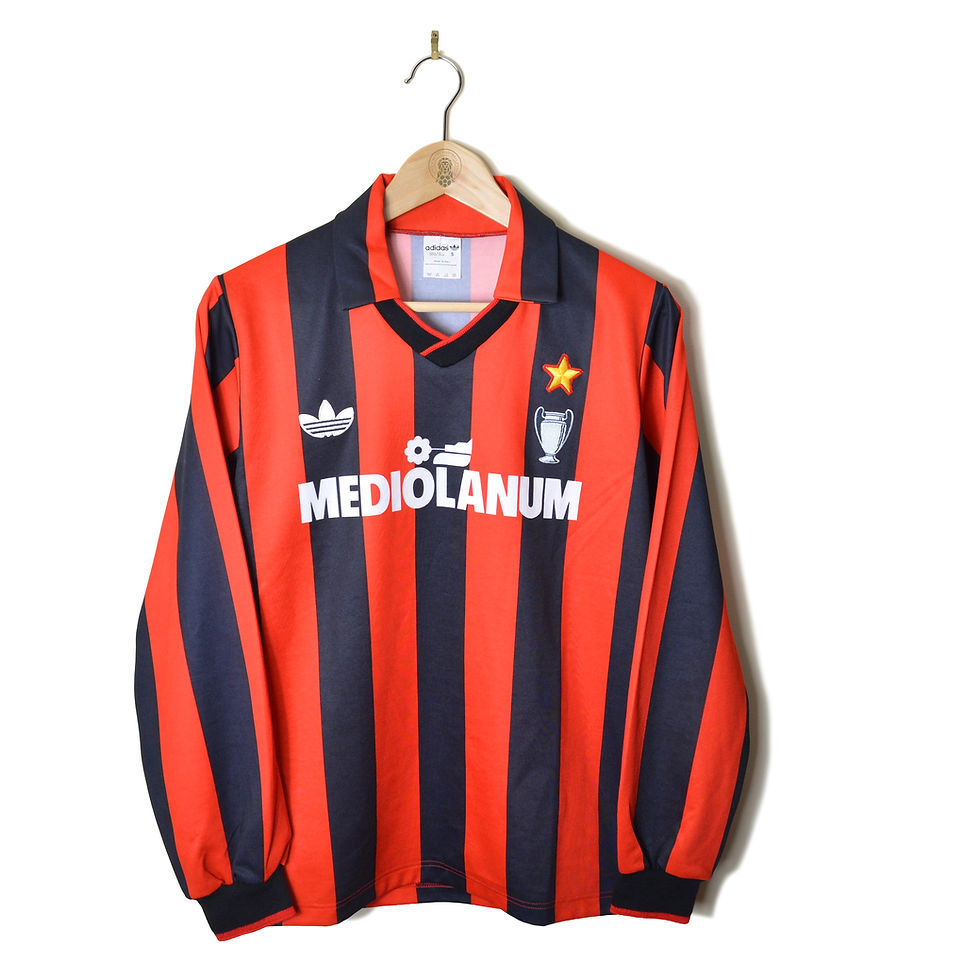 AC MILAN CLASSIC RETRO VINTAGE HOME FOOTBALL SHIRT SOCCER JERSEY 1990 1991 1992 L/S #10 'GULLIT' ADIDAS MEDIOLANUM