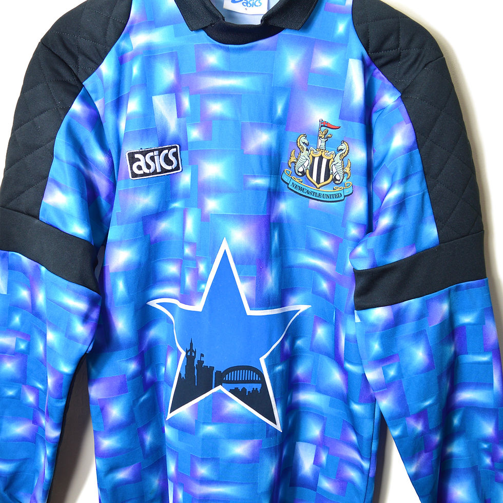 Thumbnail: NEWCASTLE UNITED CLASSIC VINTAGE GOALKEEPER GK FOOTBALL SHIRT SOCCER JERSEY 1993 1994 1995 ASICS NEWCASTLE BROWN ALE BLUE