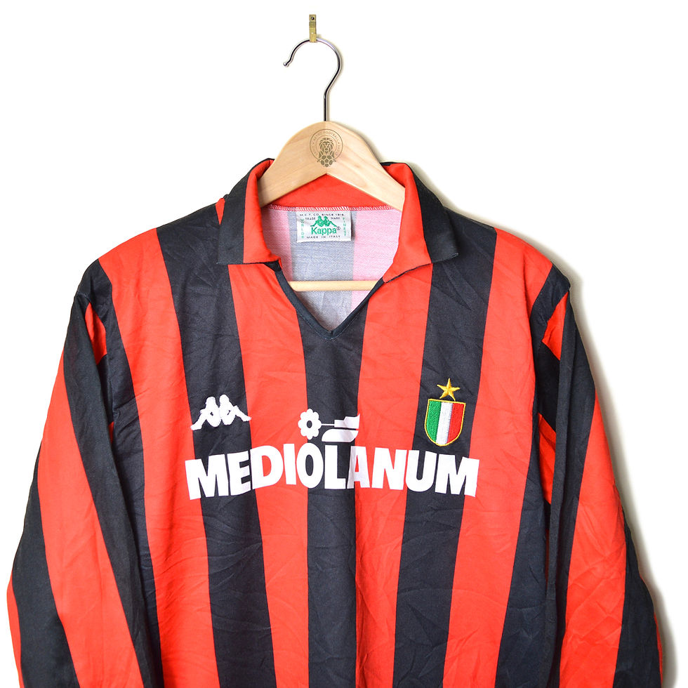 AC MILAN CLASSIC RETRO VINTAGE HOME FOOTBALL SHIRT SOCCER JERSEY 1988 1989 L/S LONG SLEEVED KAPPA 80'S CALCIO