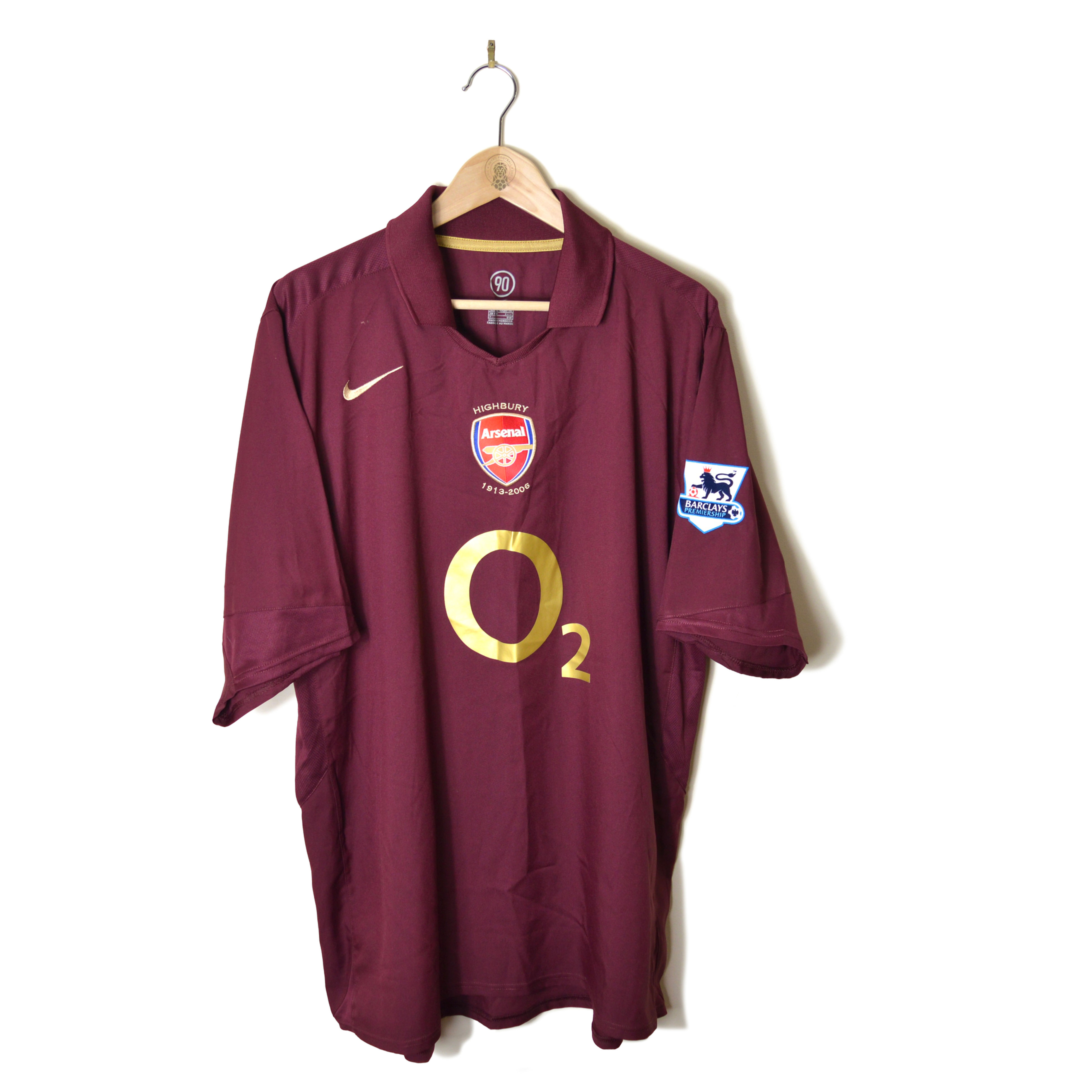 ARSENAL CLASSIC RETRO VINTAGE REDCURRANT HIGHBURY HOME FOOTBALL SHIRT SOCCER JERSEY 2005 2006 #4 VIEIRA NIKE O2