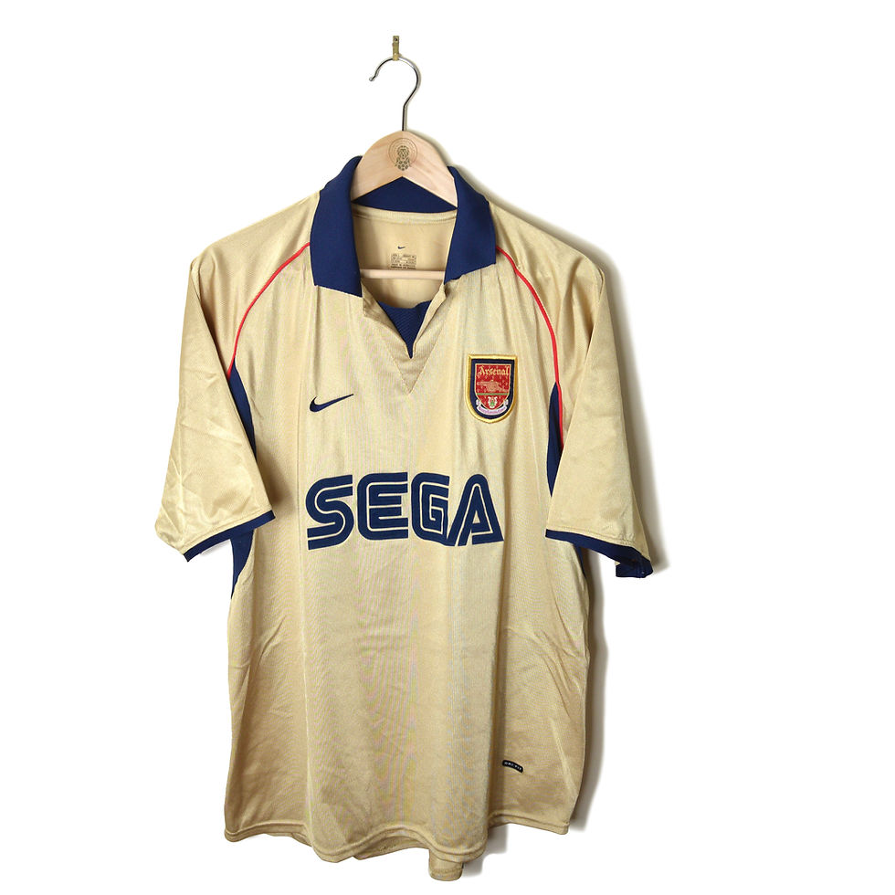 ARSENAL CLASSIC RETRO VINTAGE AWAY FOOTBALL SHIRT SOCCER JERSEY 2001 2002 NIKE SEGA GOLD