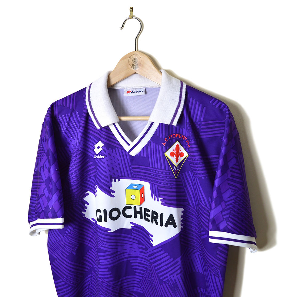 Thumbnail: FIORENTINA CLASSIC RETRO VINTAGE HOME FOOTBALL SHIRT SOCCER JERSEY 1991 1992 LOTTO GIOCHERIA BATISTUTA