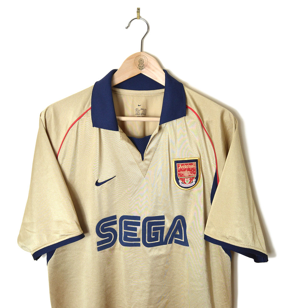 ARSENAL CLASSIC RETRO VINTAGE AWAY FOOTBALL SHIRT SOCCER JERSEY 2001 2002 NIKE GOLD SEGA