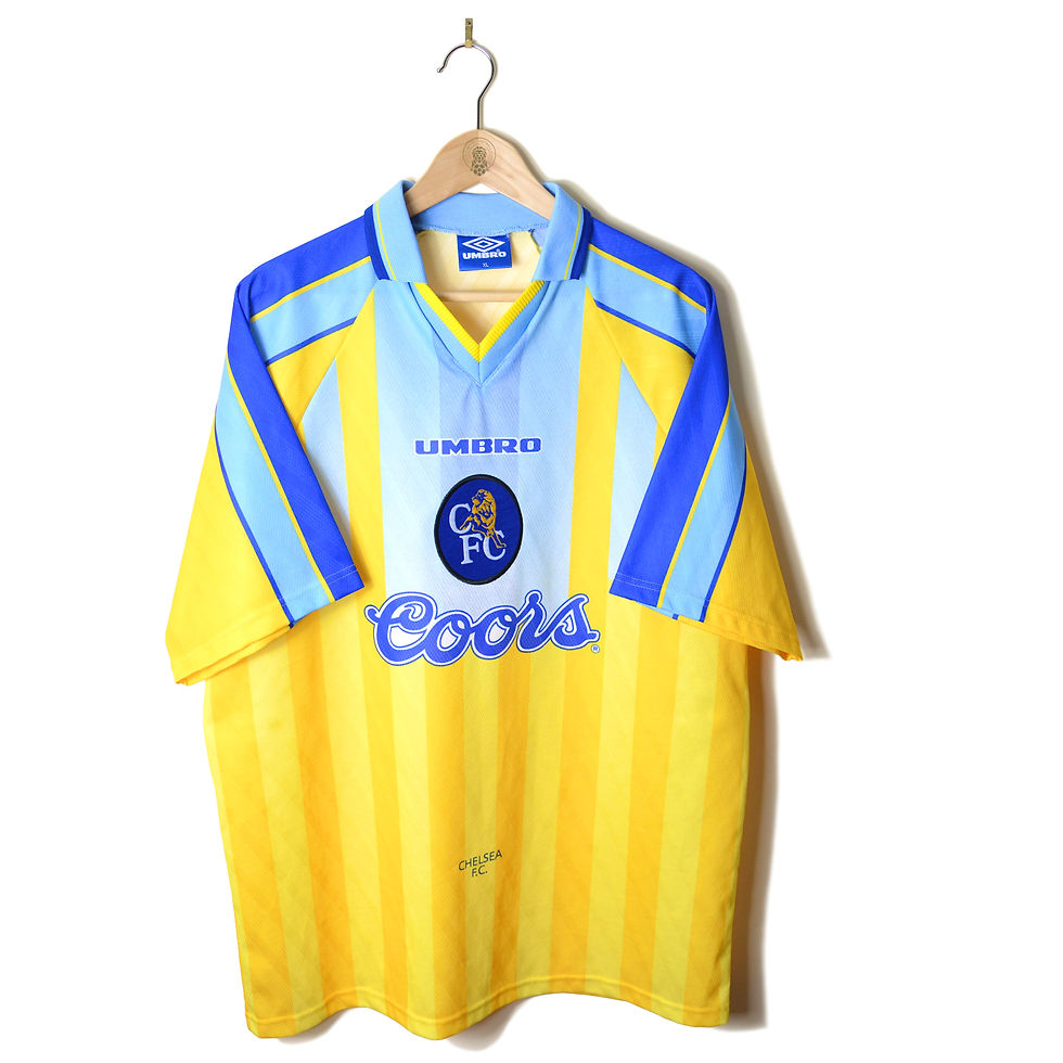 CHELSEA CLASSIC RETRO VINTAGE AWAY FOOTBALL SHIRT SOCCER JERSEY 1996 1997 UMBRO COORS YELLOW