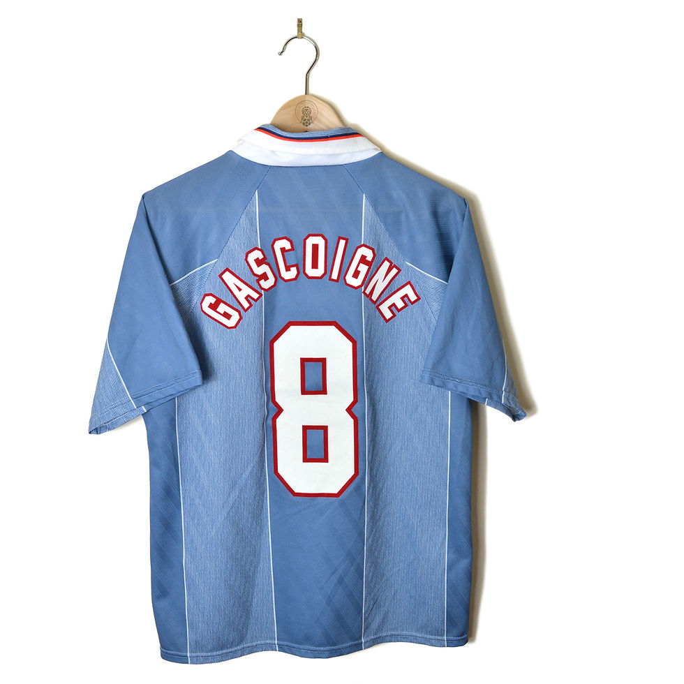 ENGLAND CLASSIC RETRO VINTAGE AWAY FOOTBALL SHIRT SOCER JERSEY 1996 1997 #8 PAUL GASCOIGNE GAZZA UMBRO GREY EURO 96