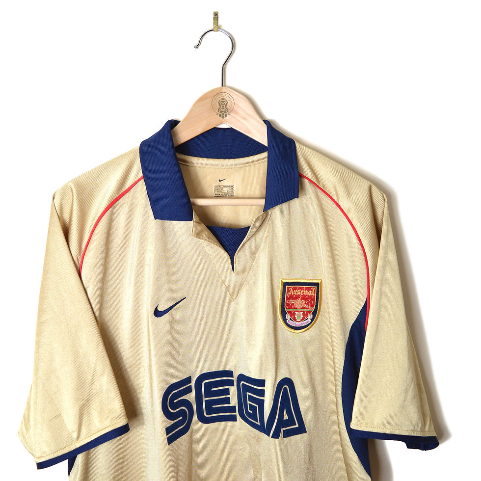 ARSENAL CLASSIC RETRO VINTAGE AWAY FOOTBALL SHIRT SOCCER JERSEY 2001 2002 NIKE GOLD SEGA