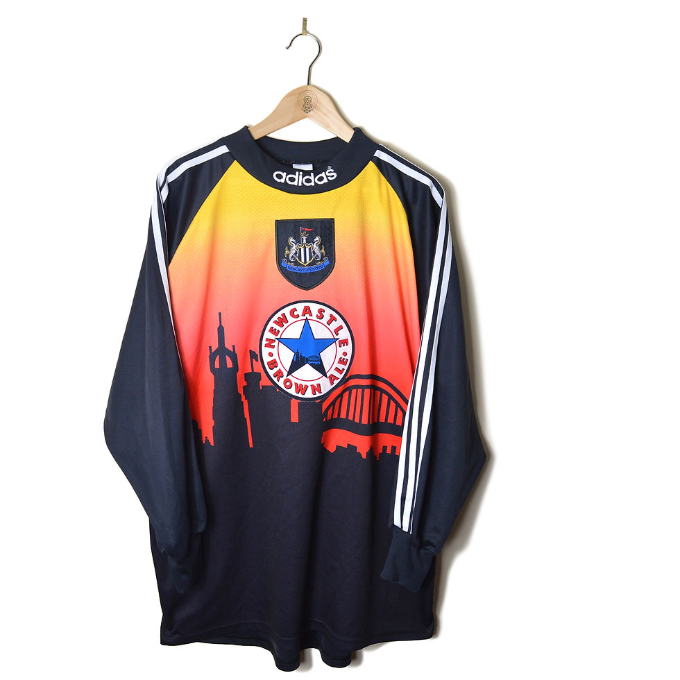 NEWCASTLE UNITED CLASSIC RETRO VINTAGE GK GOALKEEPER FOOTBALL SHIRT SOCCER JERSEY 1996 1997 ADIDAS BROWN ALE SKYLINE