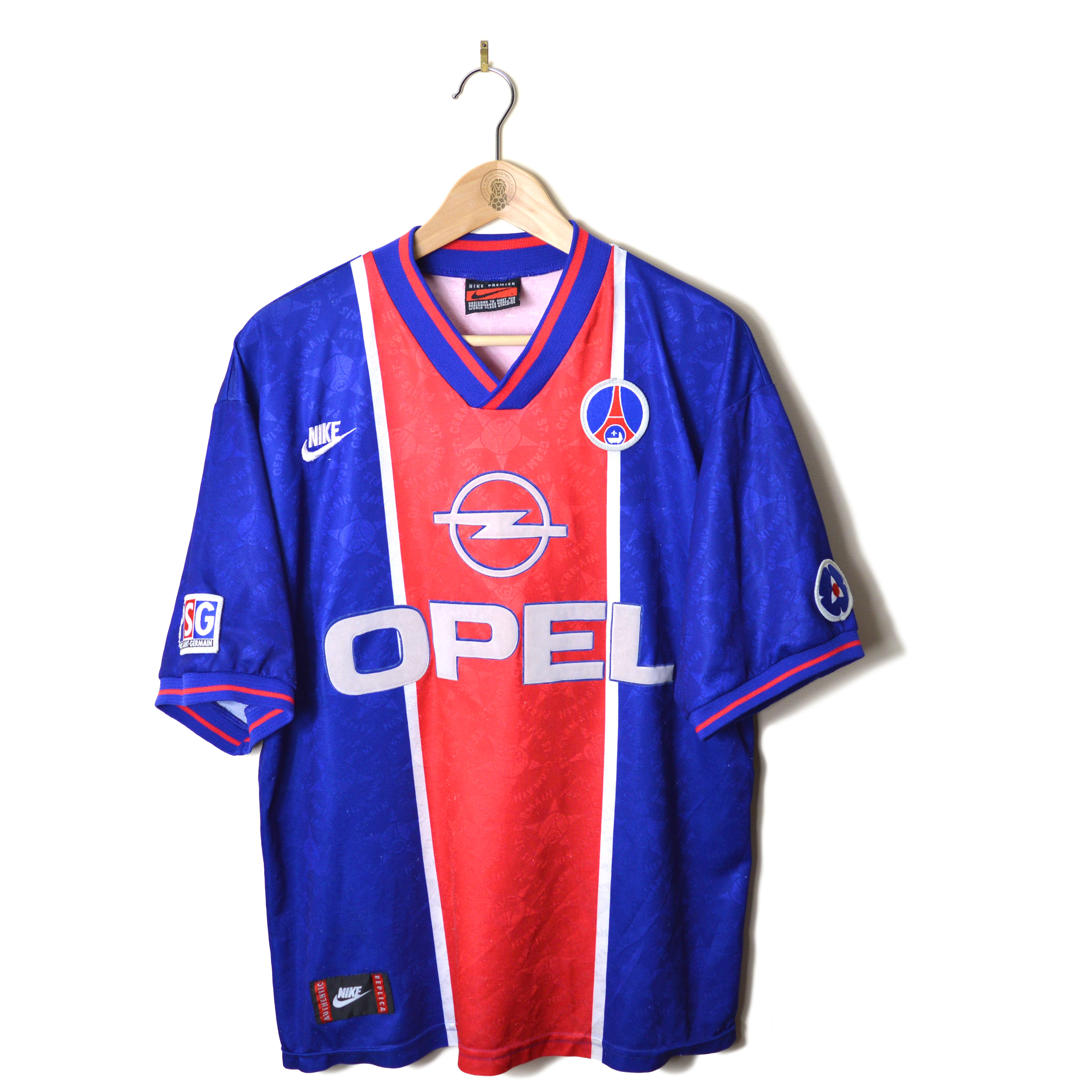PARIS SAINT-GERMAIN (PSG) CLASSIC RETRO VINTAGE HOME FOOTBALL SHIRT SOCCER JERSEY 1995 1996 NIKE OPEL 90'S FRANCE