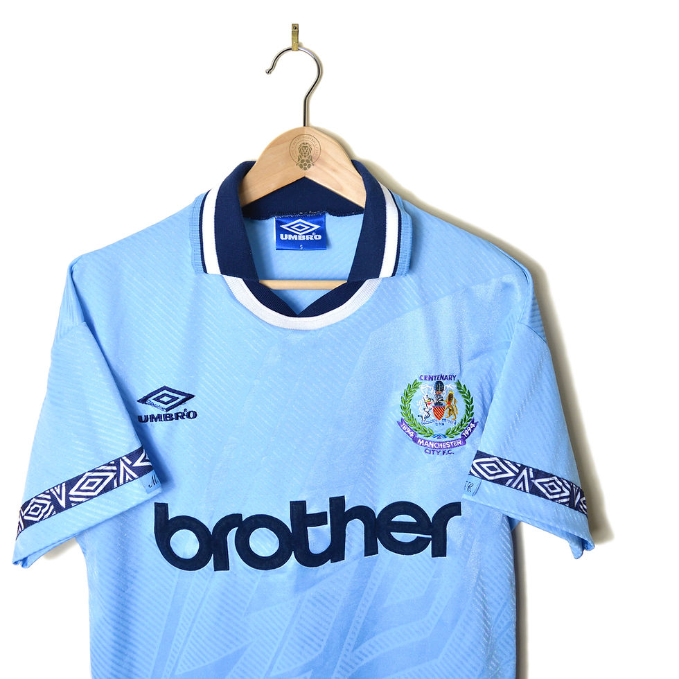 MANCHESTER CITY CENTENARY HOME FOOTBALL SHIRT 1994/95