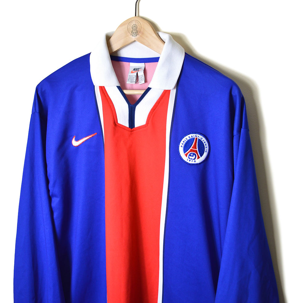 Thumbnail: PARIS SAINT-GERMAIN PSG PLAYER ISSUE EUROPEAN UCL UEFA CHAMPIONS LEAGUE HOME FOOTBALL SHIRT 1997 1998 NIKE LONG SLEEVED L/S