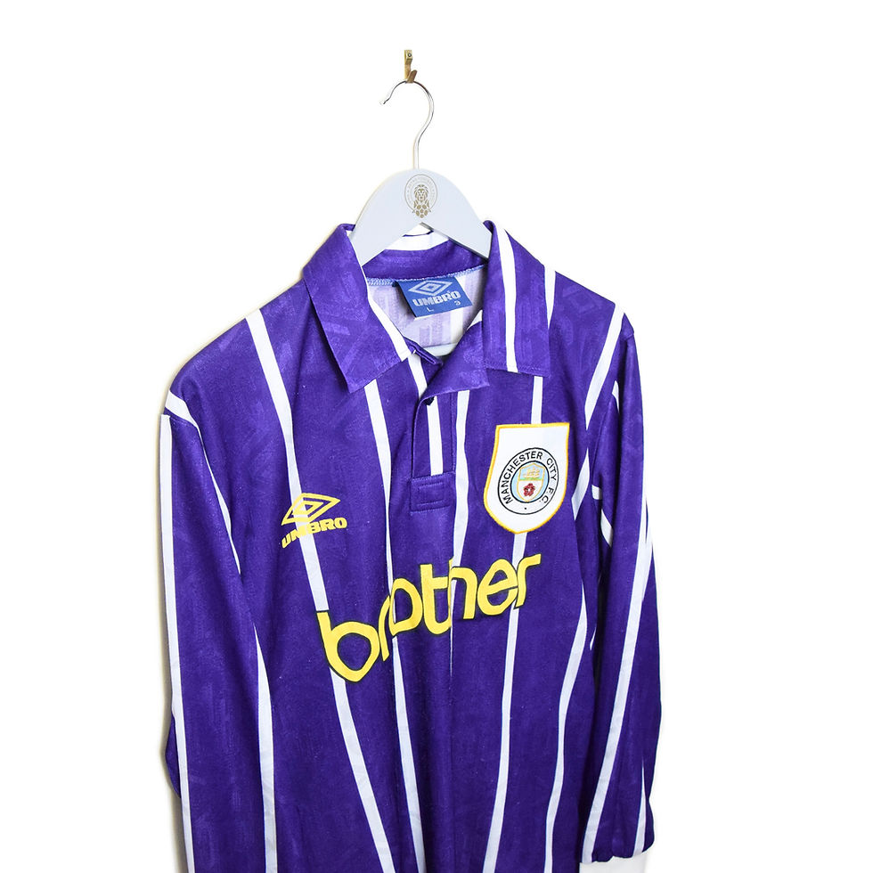MANCHESTER CITY AWAY FOOTBALL SHIRT 1992/94 L/S | Retro