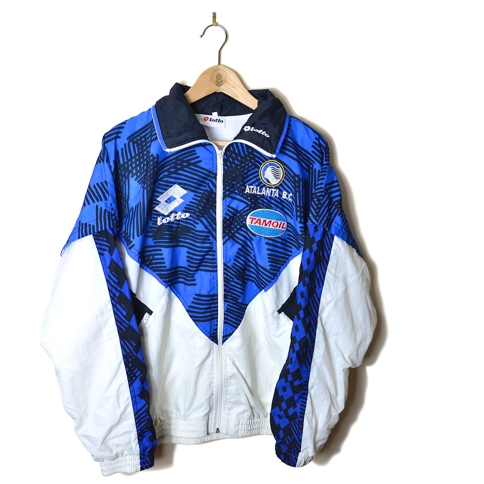 ATALANTA CLASSIC RETRO VINTAGE TRAINING SHELL JACKET COAT 1991 1992 1993 LOTTO TAMOIL CALCIO 90'S