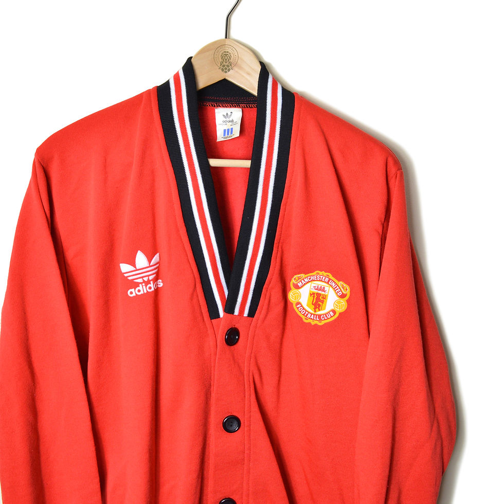 MANCHESTER UNITED MAN UTD CLASSIC RETRO VINTAGE FOOTBALL SHIRT JERSEY JACKET CARDIGAN 1988 1989 1990 ADIDAS