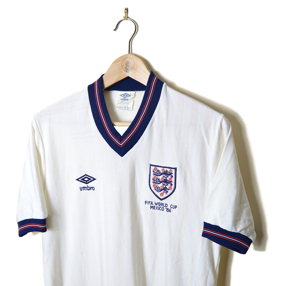 Thumbnail: ENGLAND WORLD CUP MEXICO 1986 EMBROIDERED AIRTEX HOME FOOTBALL SHIRT SOCCER JERSEY 1984 1985 1986 1987 UMBRO