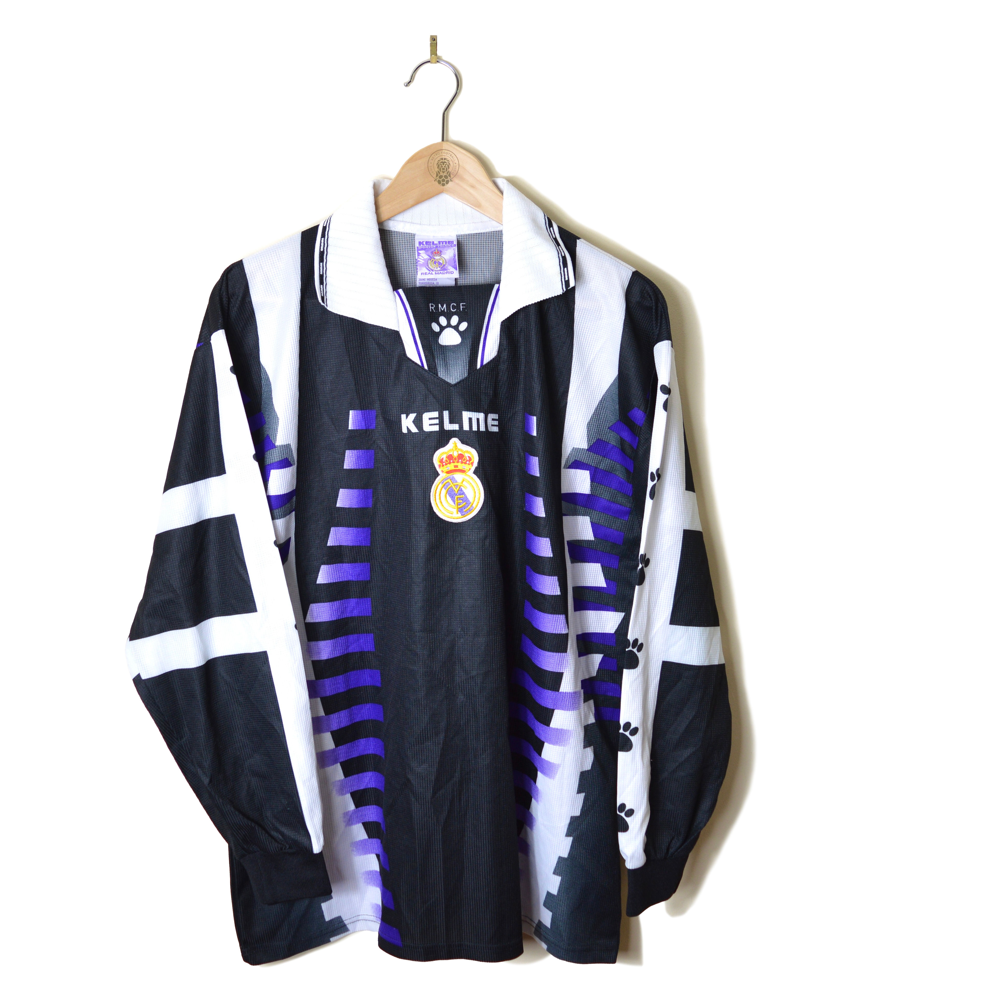 REAL MADRID CLASSIC RETRO VINTAGE THIRD FOOTBALL SHIRT SOCCER JERSEY 1997 1998 L/S LONG SLEEVE KELME 90'S