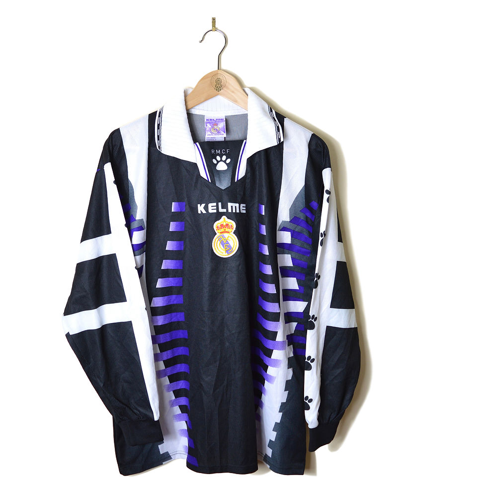 REAL MADRID CLASSIC RETRO VINTAGE THIRD FOOTBALL SHIRT SOCCER JERSEY 1997 1998 L/S LONG SLEEVE KELME 90'S