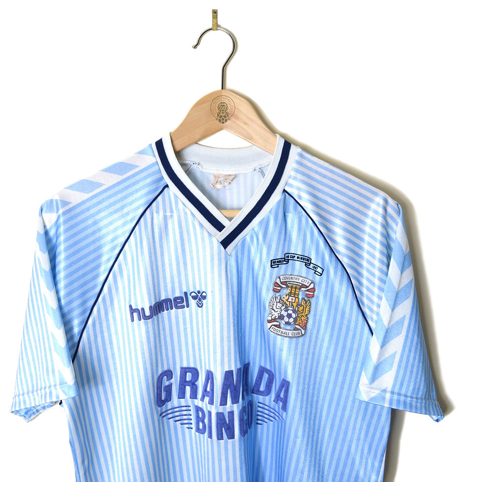 COVENTRY CITY CLASSIC RETRO VINTAGE FA CUP WINNERS 1987 WEMBLEY HOME FOOTBALL SHIRT JERSEY 1987 1988 HUMMEL GRANADA BINGO
