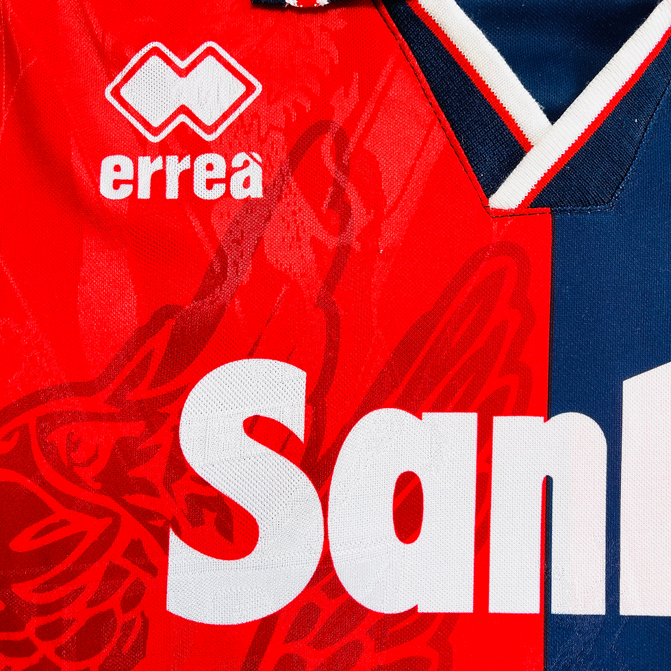 Thumbnail: GENOA MATCH WORN / ISSUE HOME FOOTBALL SHIRT 1996/97 L/S #18 FRANCESCONI