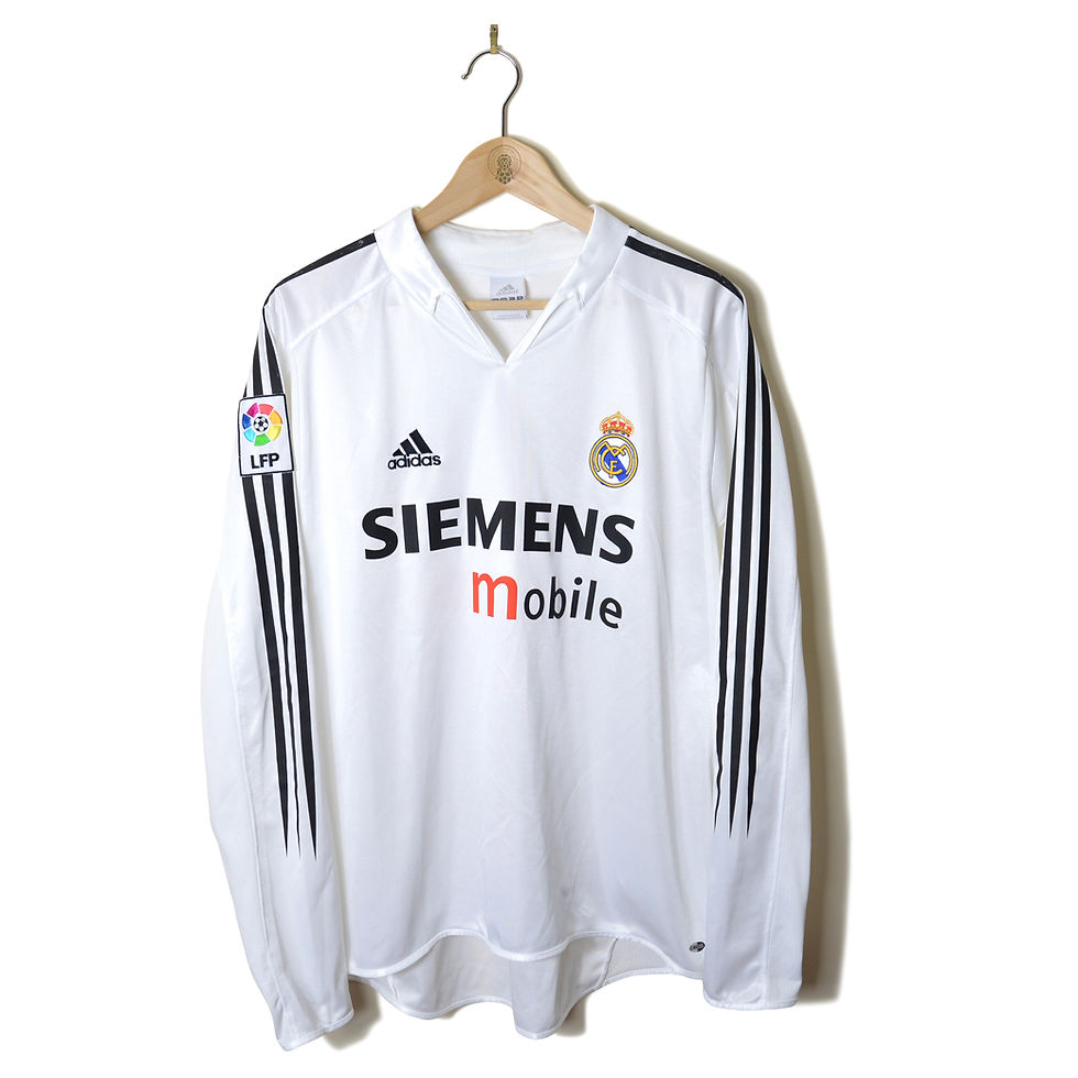 REAL MADRID CLASSIC RETRO VINTAGE HOME FOOTBALL SHIRT SOCCER JERSEY 2004 2005 #9 RONALDO NAZARIO R9 L/S LONG SLEEVE ADIDAS