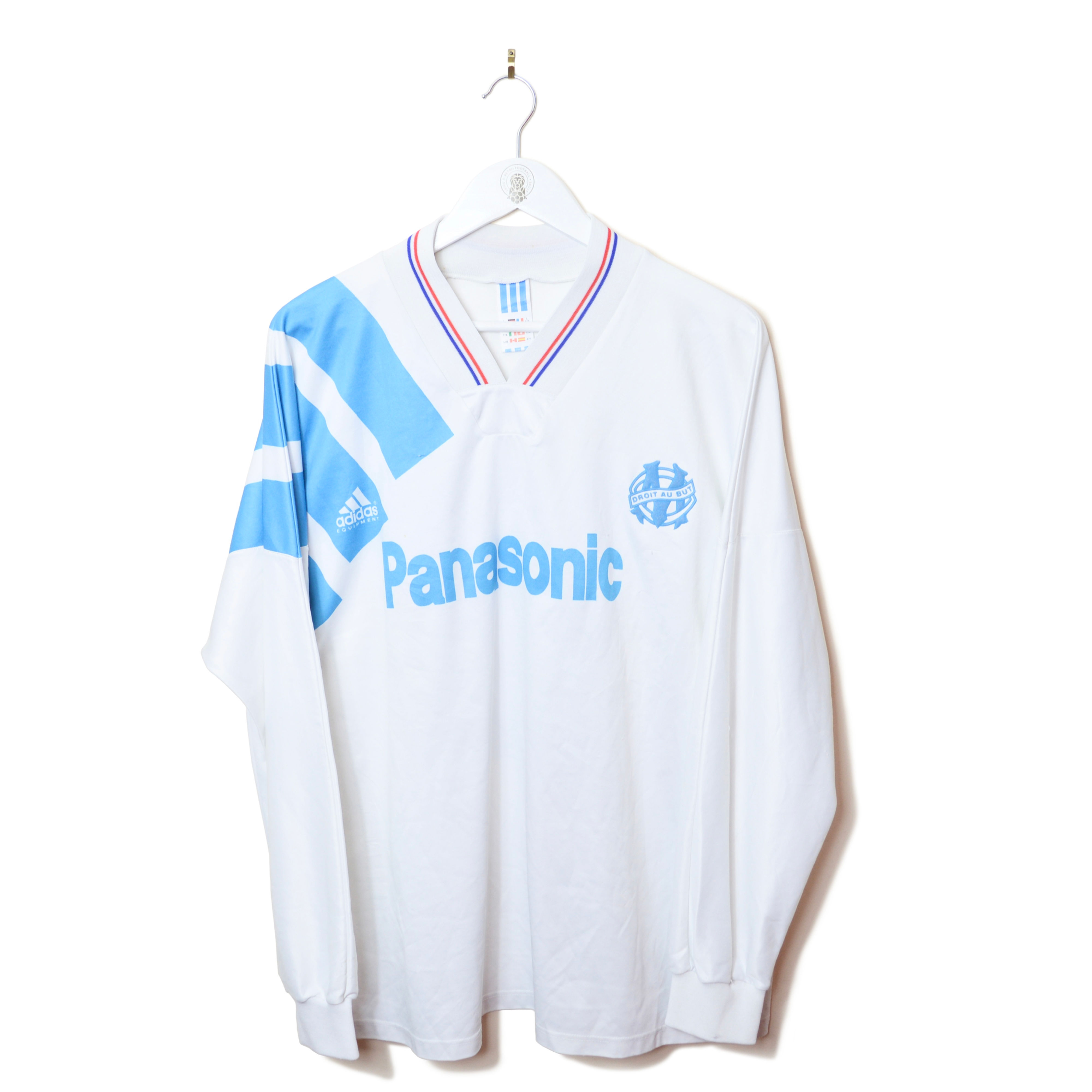 MARSEILLE HOME FOOTBALL SHIRT 1991/92 L/S #9