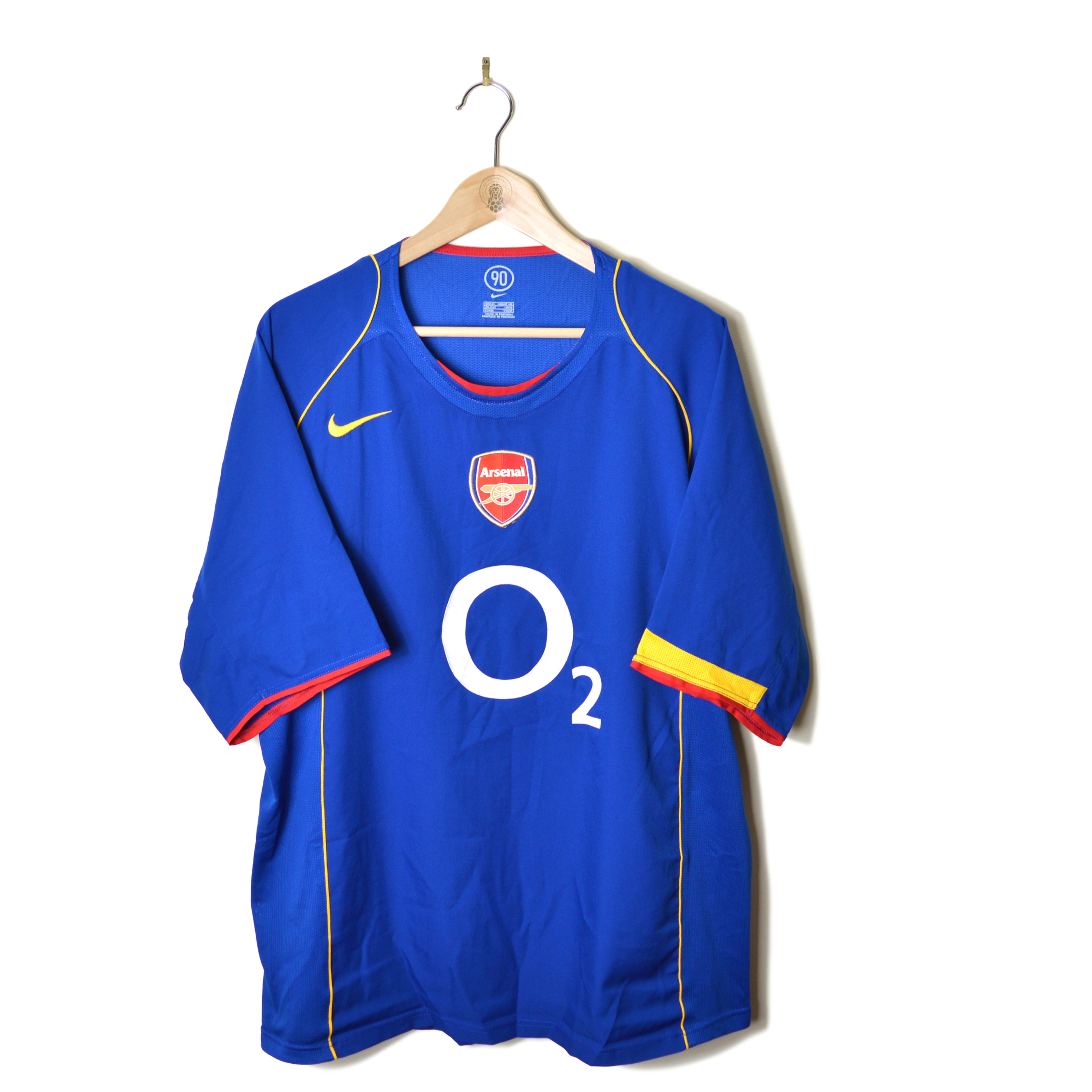 ARSENAL CLASSIC RETRO VINTAGE AWAY FOOTBALL SHIRT SOCCER JERSEY 2004 2005 2006 BLUE NIKE O2