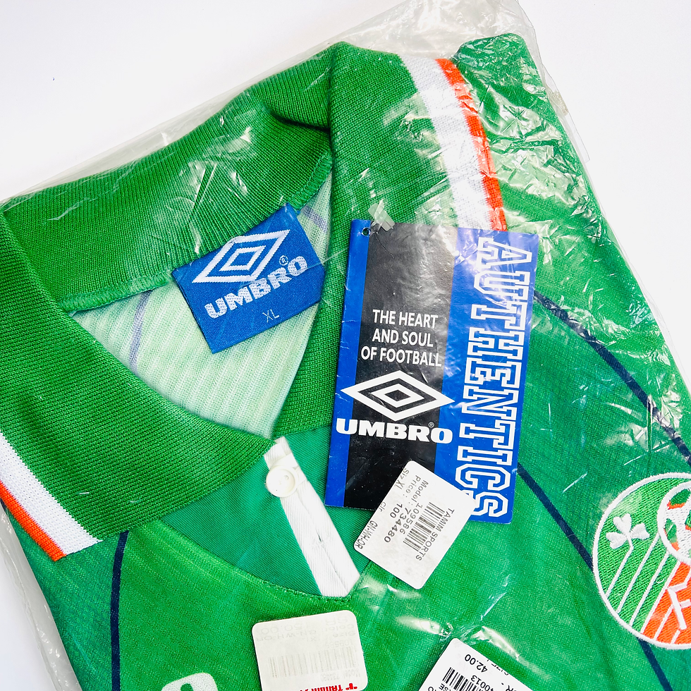 Thumbnail: REPUBLIC OF IRELAND HOME FOOTBALL SHIRT SOCCER JERSEY 1994 1995 BNWT BNIB BRAND NEW WITH TAGS UMBRO OPEL