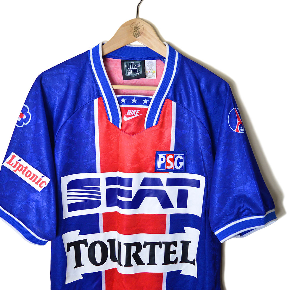 PARIS SAINT-GERMAIN PSG CLASSIC RETRO VINTAGE HOME FOOTBALL SHIRT SOCCER JERSEY 1994 1995 NIKE SEAT TOURTEL