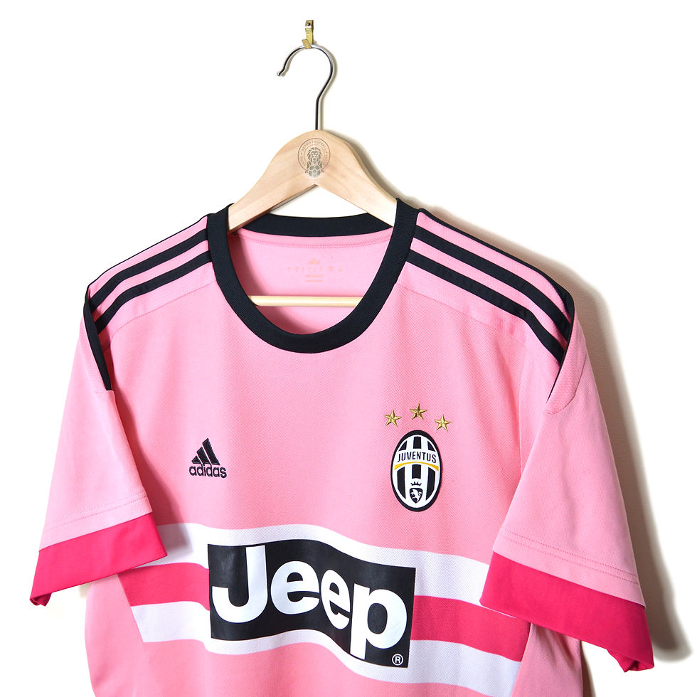 Thumbnail: JUVENTUS JUVE CLASSIC RETRO VINTAGE AWAY FOOTBALL SHIRT SOCCER JERSEY 2015 2016 ADIDAS JEEP PINK DRAKE