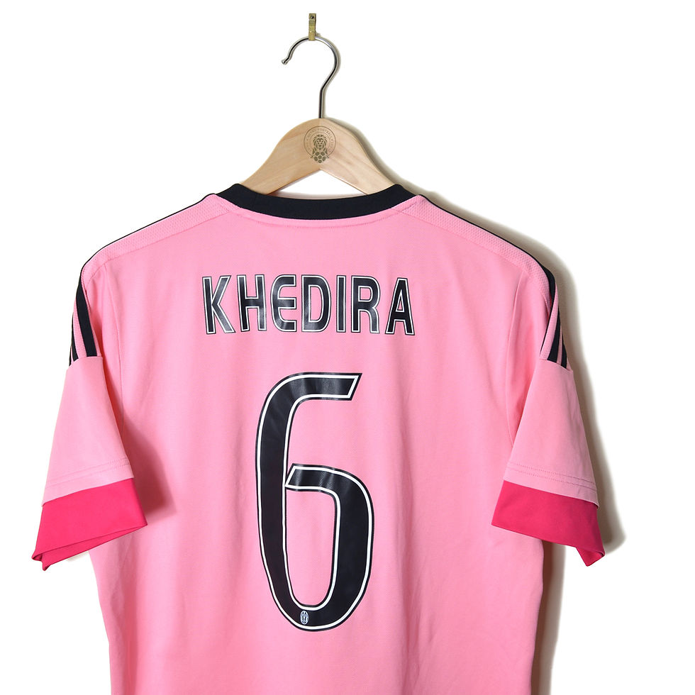 Thumbnail: JUVENTUS CLASSIC RETRO VINTAGE AWAY FOOTBALL SHIRT SOCCER JERSEY 2015 2016 #6 KHEDIRA ADIDAS JEEP DRAKE PINK