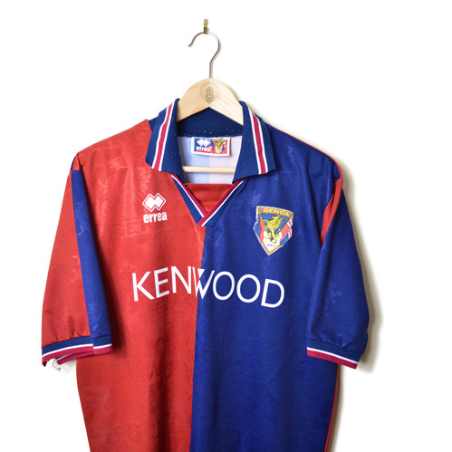 ウェア Genoa 1994 1995 XL Genoa 1994-1995 Home Jersey XL Red Blue Errea Vintage Soccer