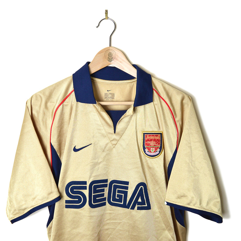 ARSENAL CLASSIC RETRO VINTAGE AWAY FOOTBALL SHIRT SOCCER JERSEY  2001 2002 NIKE GOLD SEGA