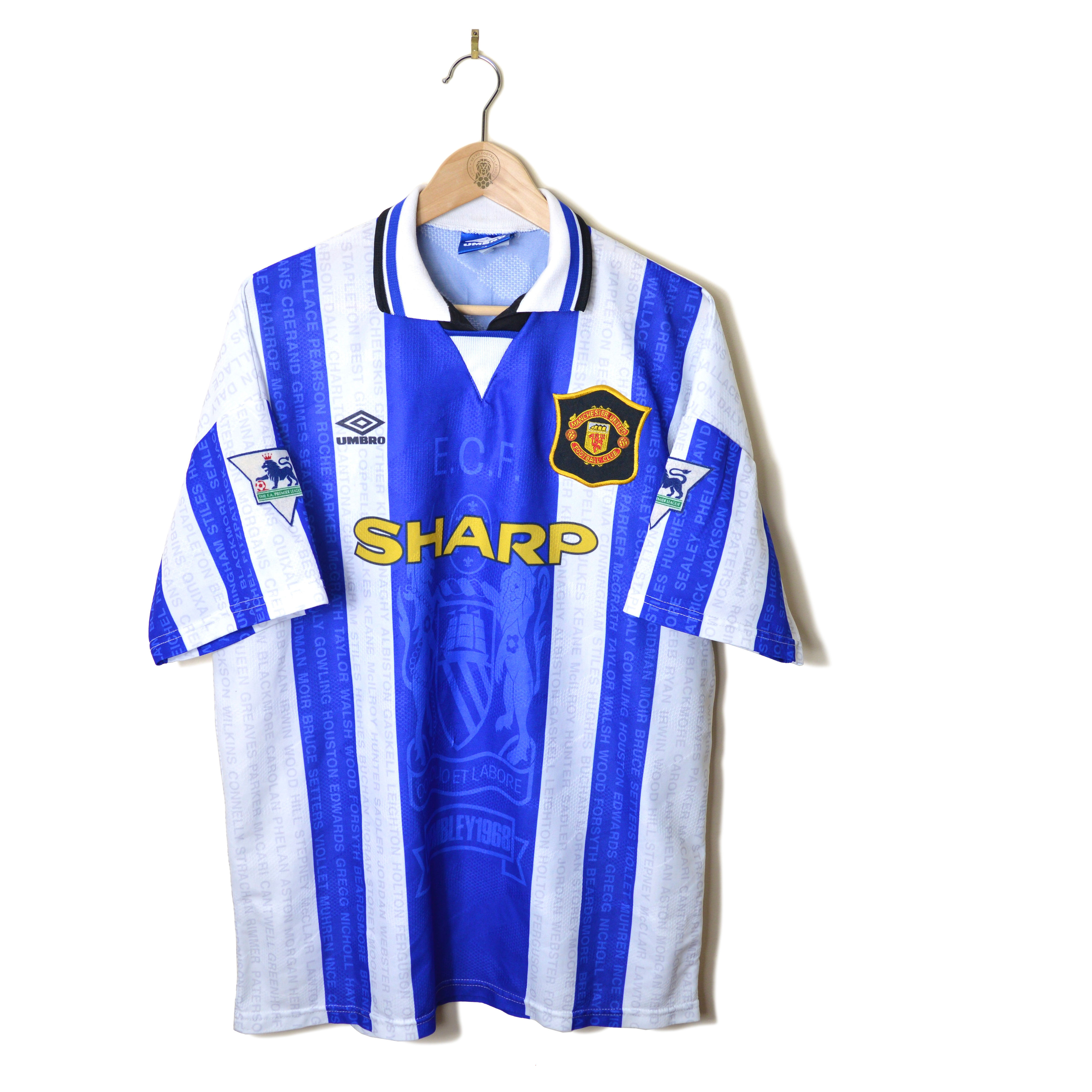 MANCHESTER UNITED MAN UTD CLASSIC RETRO VINTAGE THIRD FOOTBALL SHIRT SOCCER JERSEY 1994 1995 1996 #7 ERIC CANTONA UMBRO SHARP