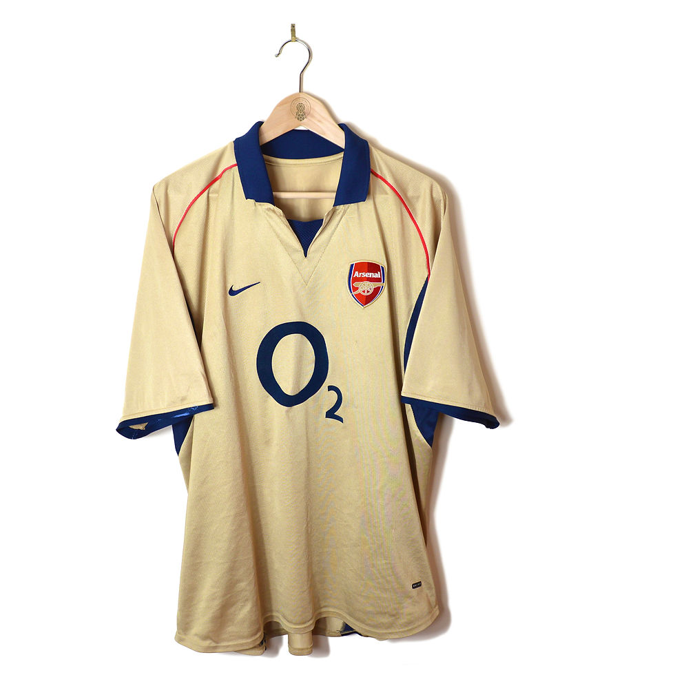 ARSENAL CLASSIC RETRO VINTAGE THIRD FOOTBALL SHIRT SOCCER JERSEY 2002 2003 GOLD O2 NIKE