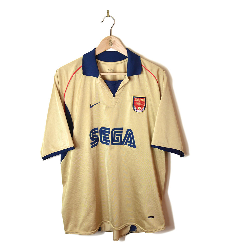 ARSENAL CLASSIC RETRO VINTAGE AWAY FOOTBALL SHIRT SOCCER JERSEY 2001 2002 SEGA GOLD NIKE