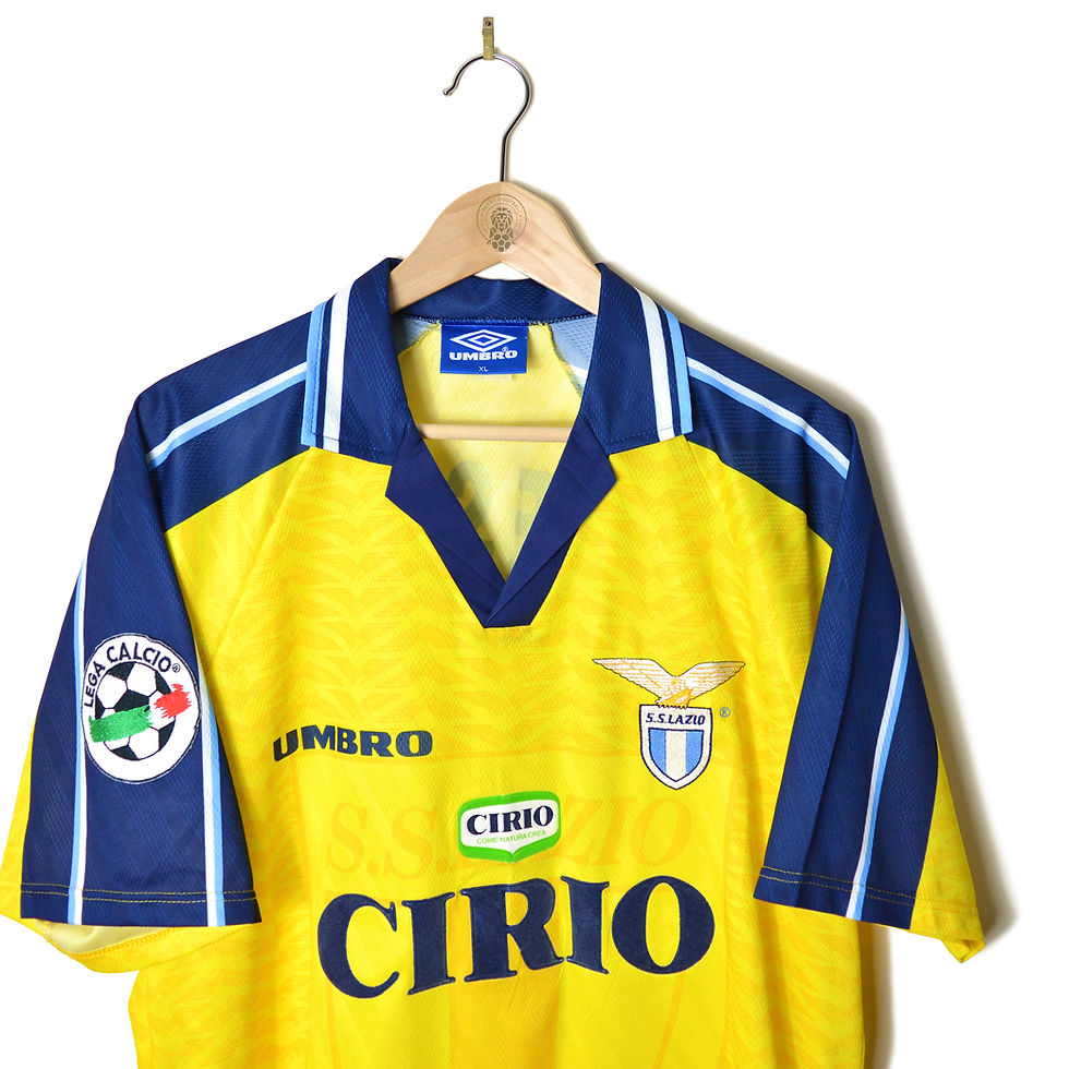 Thumbnail: LAZIO CLASSIC RETRO VINTAGE AWAY THIRD FOOTBALL SHIRT SOCCER JERSEY 1996 1997 1998 #13 NESTA UMBRO CIRIO YELLOW
