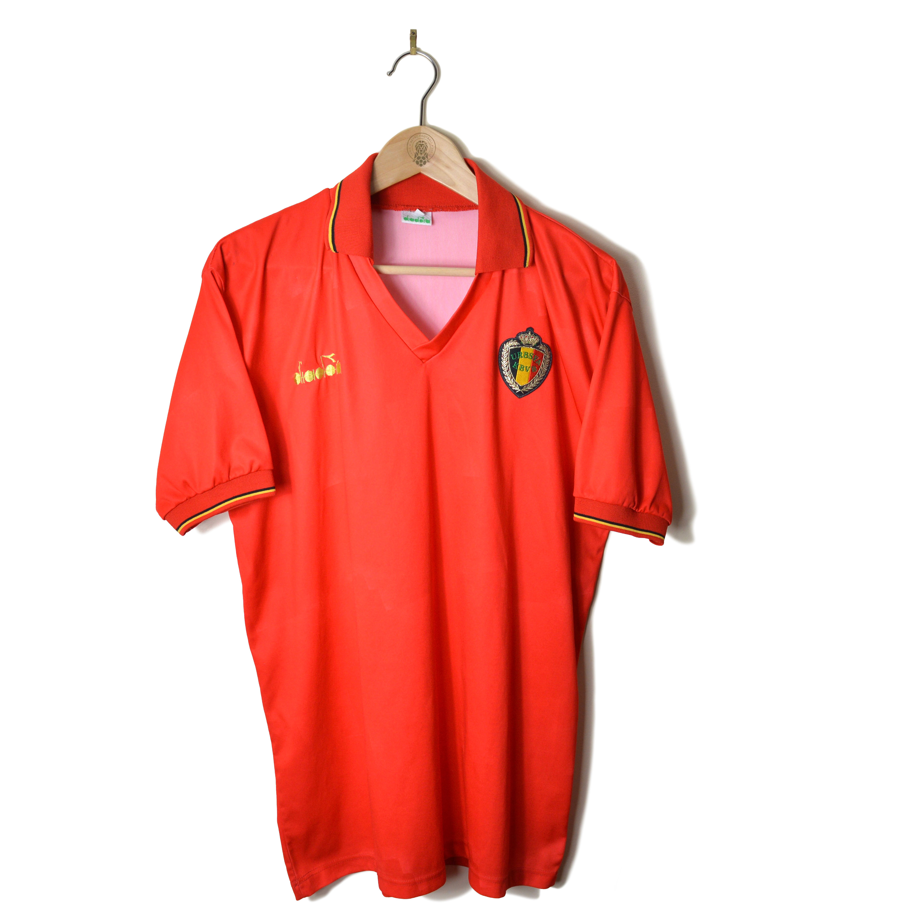 BELGIUM CLASSIC RETRO VINTAGE HOME FOOTBALL SHIRT SOCCER JERSEY 1992 1993 1994 DIADORA