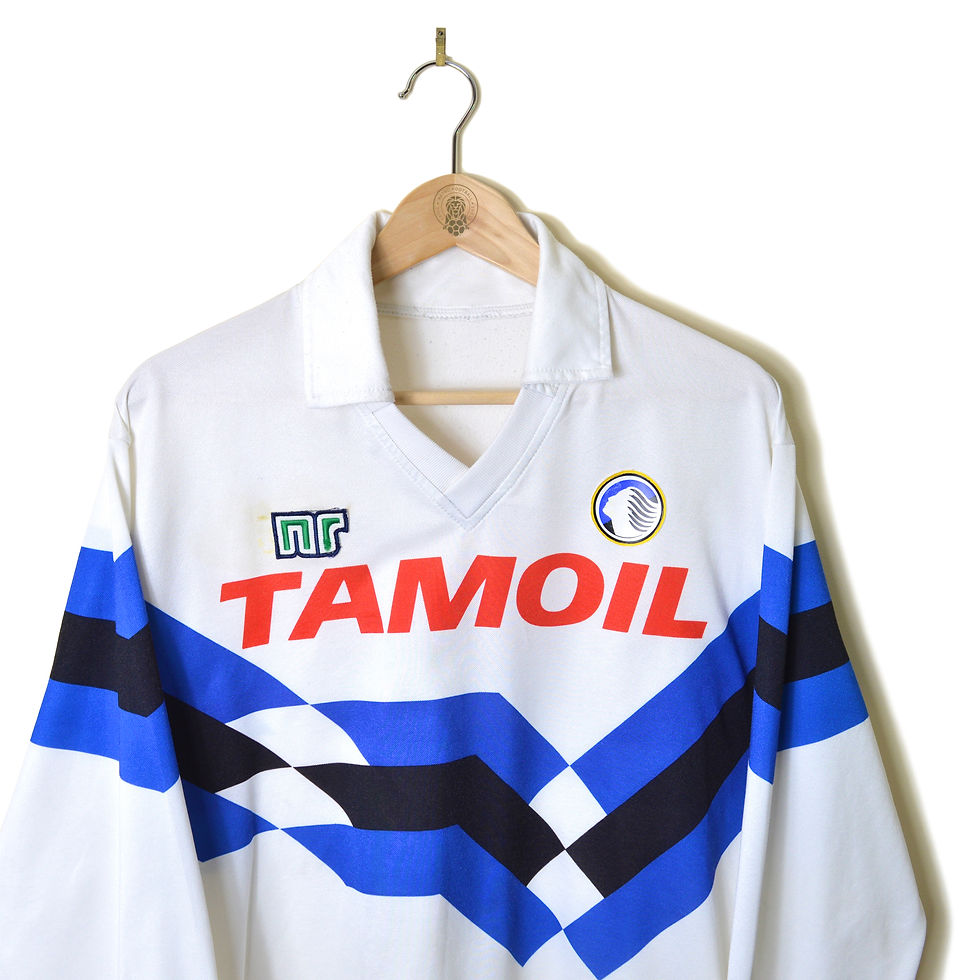 Thumbnail: ATALANTA MATCH WORN PLAYER ISSUE AWAY FOOTBALL SHIRT SOCCER JERSEY 1989 1990 1991 L/S LONG SLEEVE ENNERRE NR TAMOIL