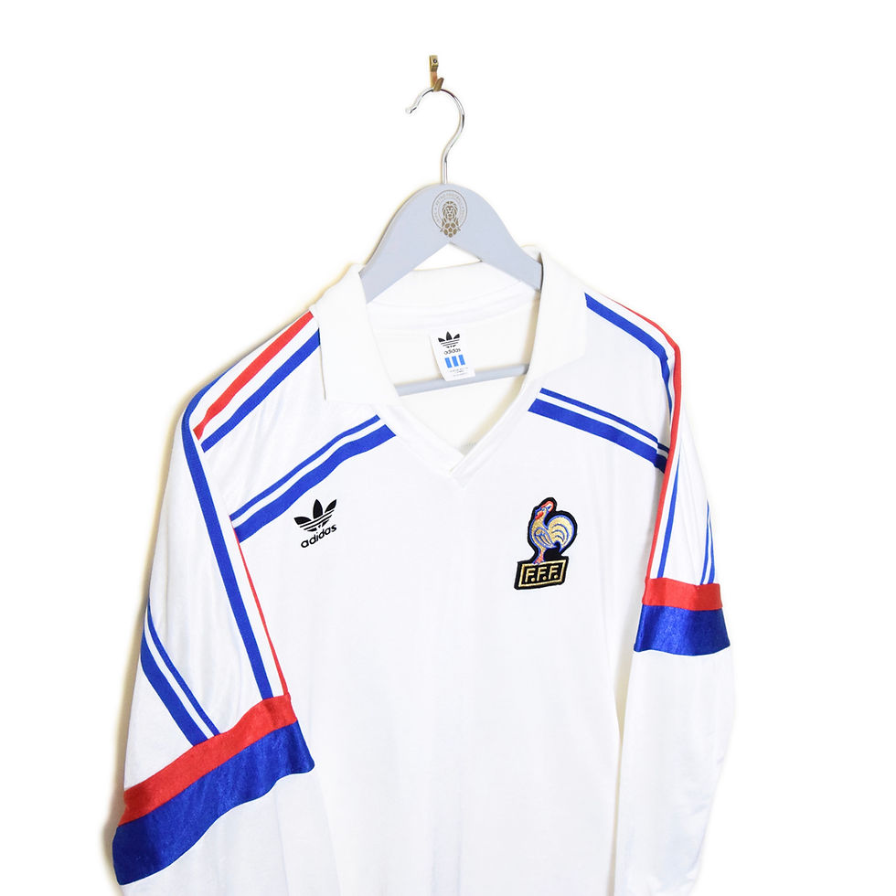 Thumbnail: FRANCE AWAY FOOTBALL SHIRT 1986/89 L/S #10 PLATINI