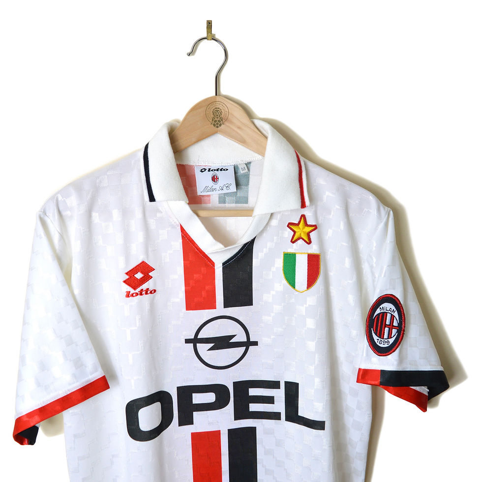 Thumbnail: AC MILAN CLASSIC RETRO VINTAGE AWAY FOOTBALL SHIRT SOCCER JERSEY 1995 1996 1997 #8 "DESAILLY" LOTTO OPEL 90'S