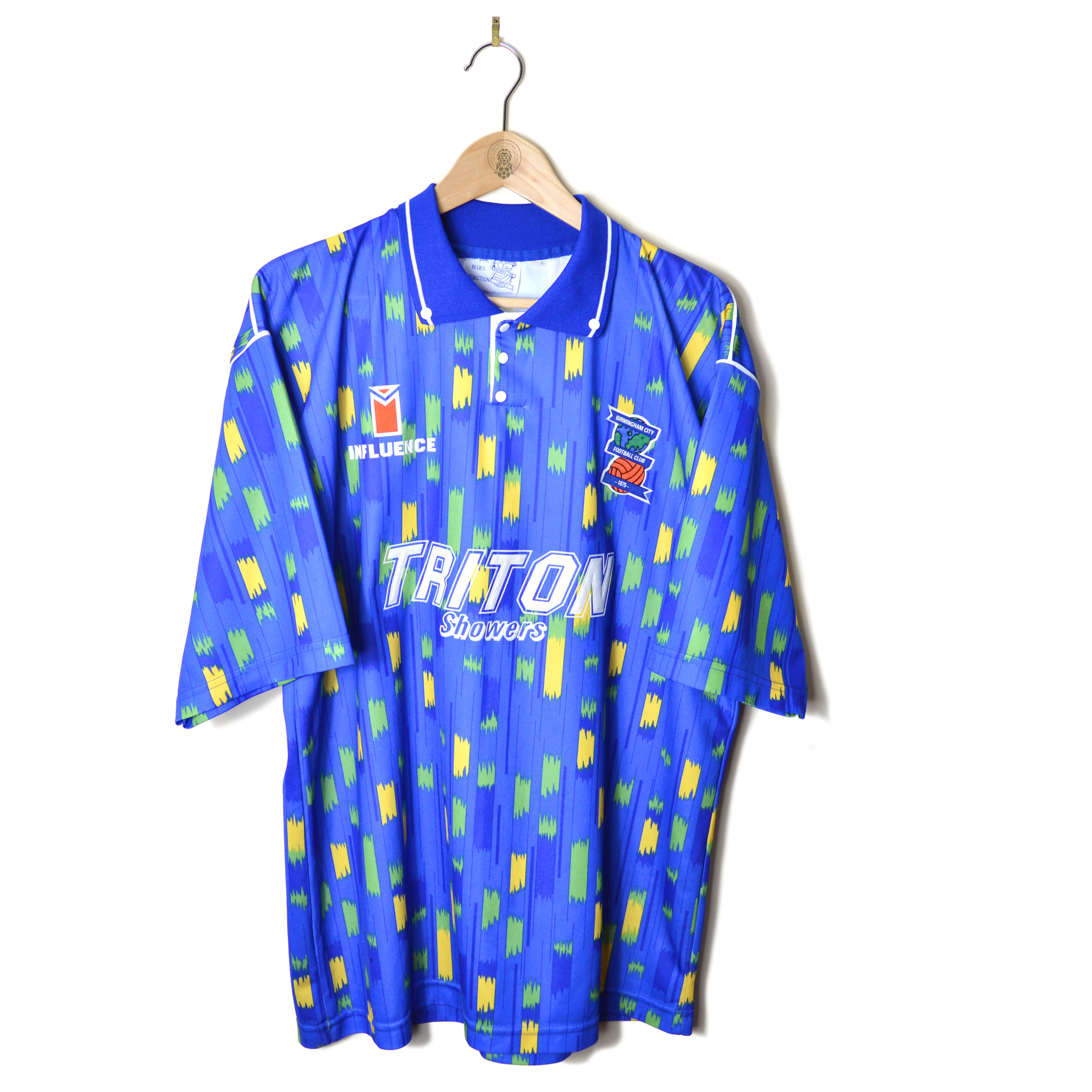 BIRMINGHAM CITY CLASSIC RETRO VINTAGE DOLLY MIX PAINT HOME FOOTBALL SHIRT SOCCER JERSEY 1992 1993 INFLUENCE TRITON SHOWERS