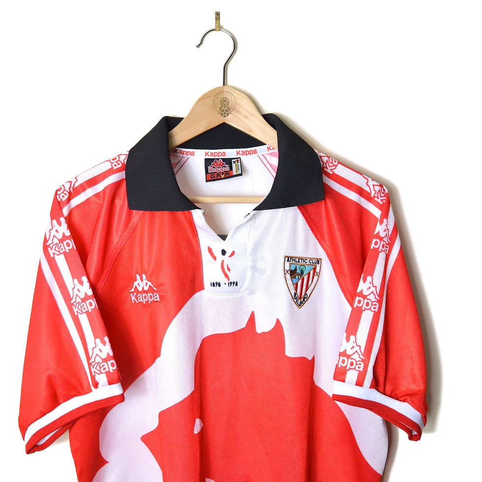 Thumbnail: ATHLETIC CLUB BILBAO CLASSIC RETRO VINTAGE CENTENARY FOOTBALL SHIRT SOCCER JERSEY 1997 1998 #20 URZAIZ KAPPA