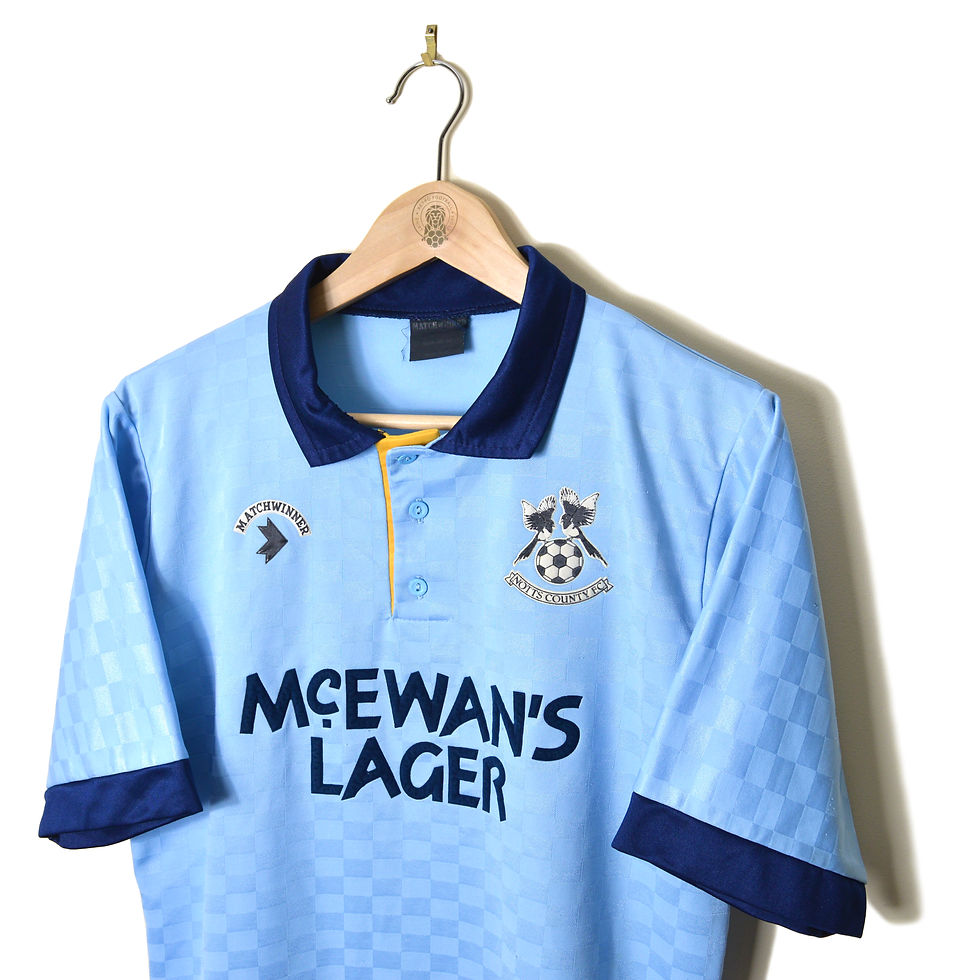 Thumbnail: NOTTS COUNTY CLASSIC RETRO VINTAGE AWAY FOOTBALL SHIRT SOCCER JERSEY 1989 1990 1991 MATCHWINNER MCEWANS LAGER