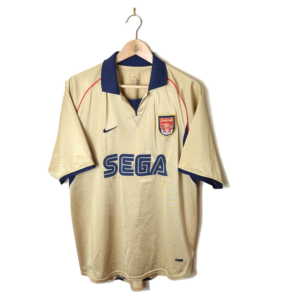 ARSENAL CLASSIC RETRO VINTAGE AWAY FOOTBALL SHIRT SOCCER JERSEY 2001 2002 NIKE GOLD SEGA