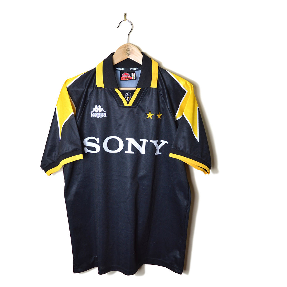JUVENTUS CLASSIC RETRO VINTAGE THIRD FOOTBALL SHIRT SOCCER JERSEY 1995 1996 KAPPA SONY BLACK