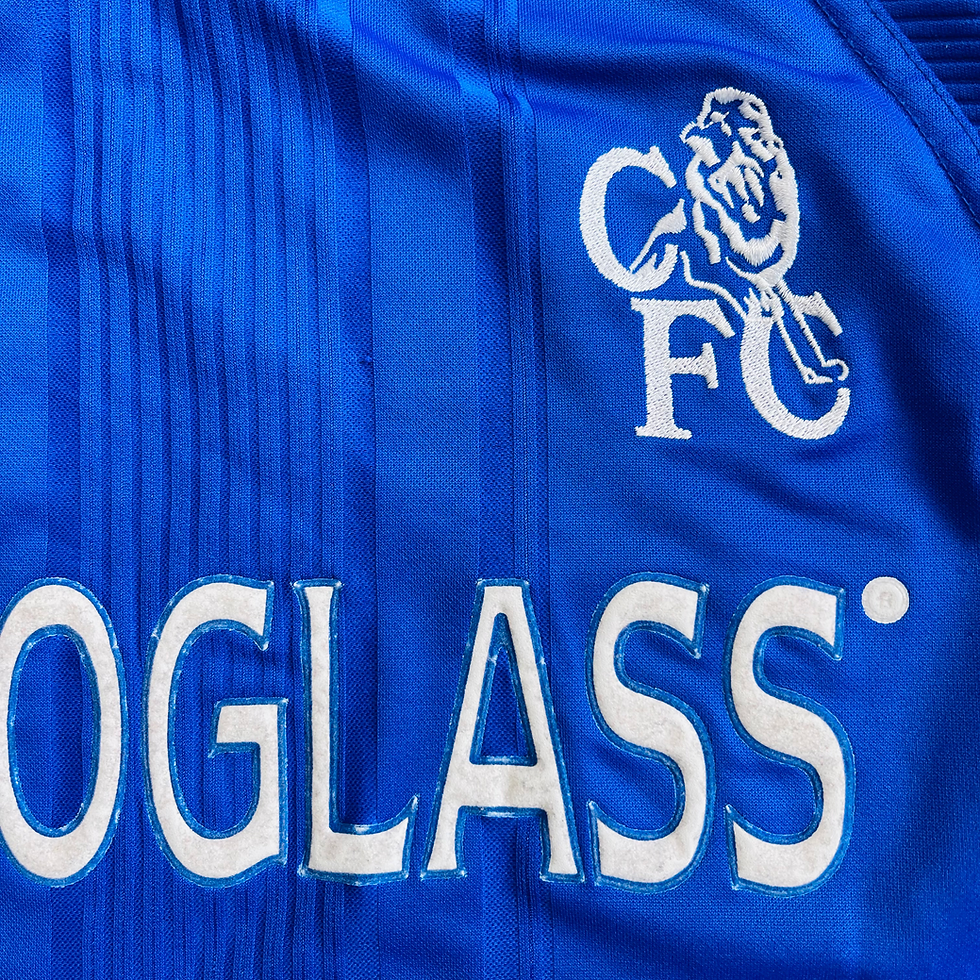 Thumbnail: CHELSEA UCL HOME FOOTBALL SHIRT 1999/01 #7 DESCHAMPS