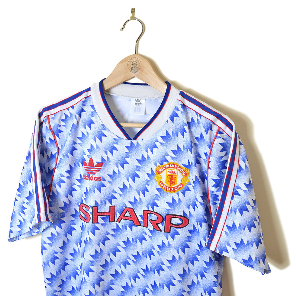 Thumbnail: MANCHESTER UNITED CLASSIC RETRO VINTAGE AWAY FOOTBALL SHIRT SOCCER JERSEY 1990 1991 1992 ADIDAS SHARP SNOWFLAKE