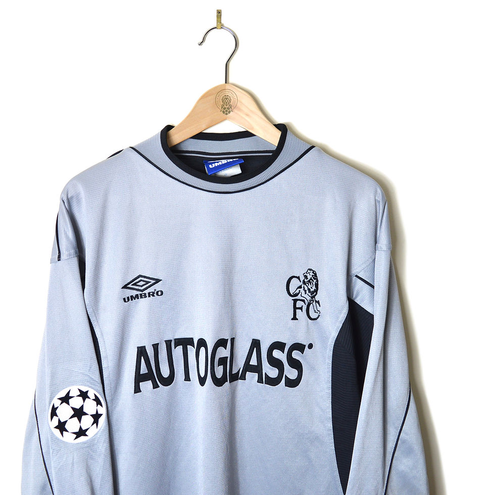 Thumbnail: CHELSEA  CLASSIC RETRO VINTAGE UCL GK GOALKEEPER FOOTBALL SHIRT SOCCER JERSEY 1999 2000 2001 #1 DE GOEY UMBRO AUTOGLASS