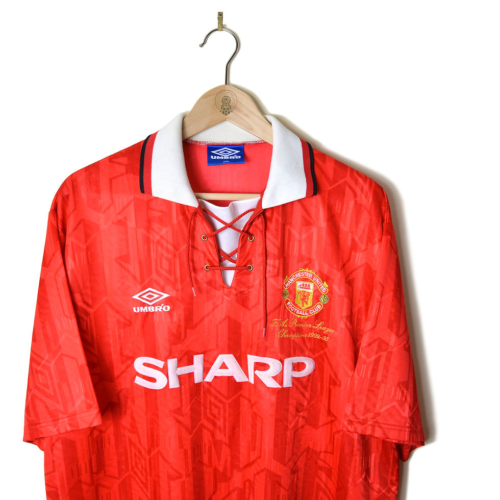MANCHESTER UNITED CLASSIC RETRO VINTAGE EMBROIDERED PREMIER LEAGUE CHAMPIONS HOME FOOTBALL SHIRT 1992 1993 1994 UMBRO SHARP